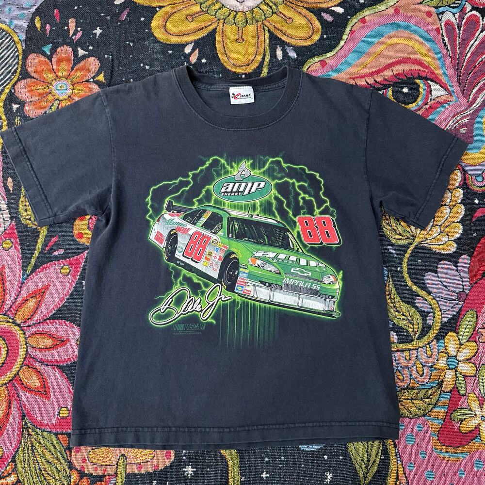 Vintage Y2k Nascar Dale Earnhardt Jr 88 Amp Energy Graphic Car T-Shirt Kids L